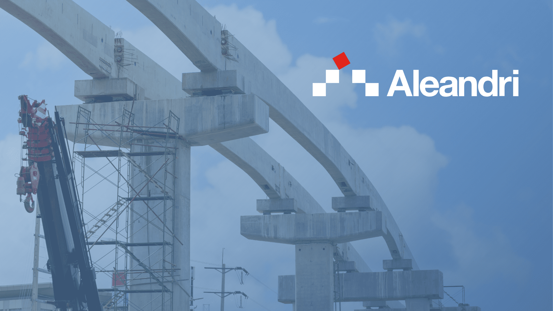 Aleandri logo on infrastructure background (bridge building)
